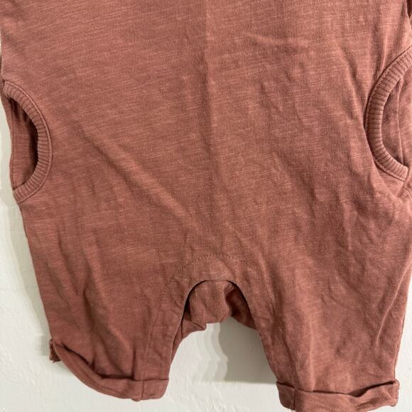 H&M Sleeveless Romper Dark Old Rose Brown Size 4-6 Months Organic Cotton - Picture 4 of 6